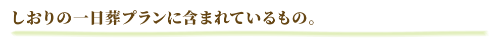 しおりの家族葬10プランに含まれているもの